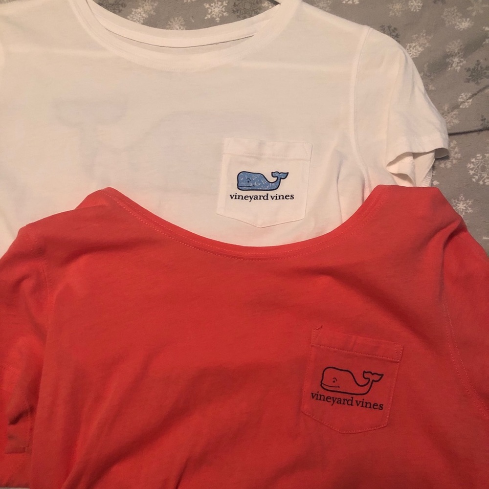 two vineyard vines shirts, both small women’s